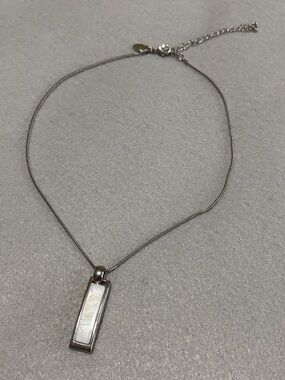 Demure Choker/Necklace with Black and White Reversible Bar Pendant